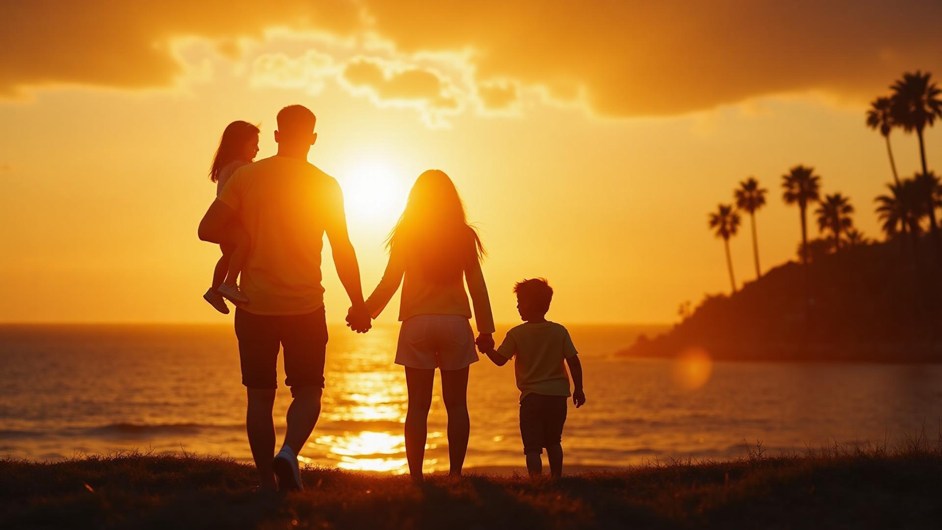 San Diego family session at sunset on the beach